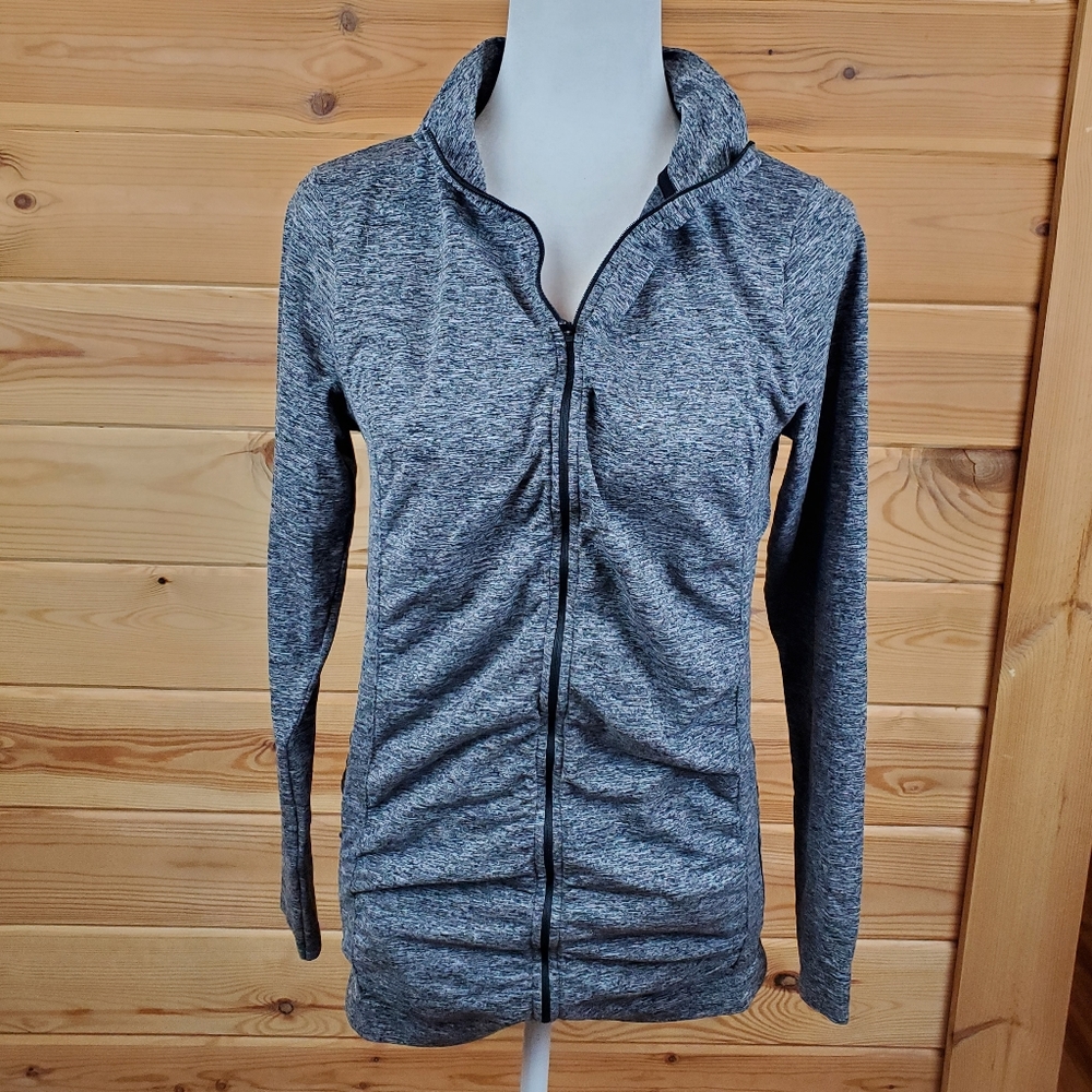 JoJo Maman Bebe Active Black and White Full Zip Jacket‎ Size Medium